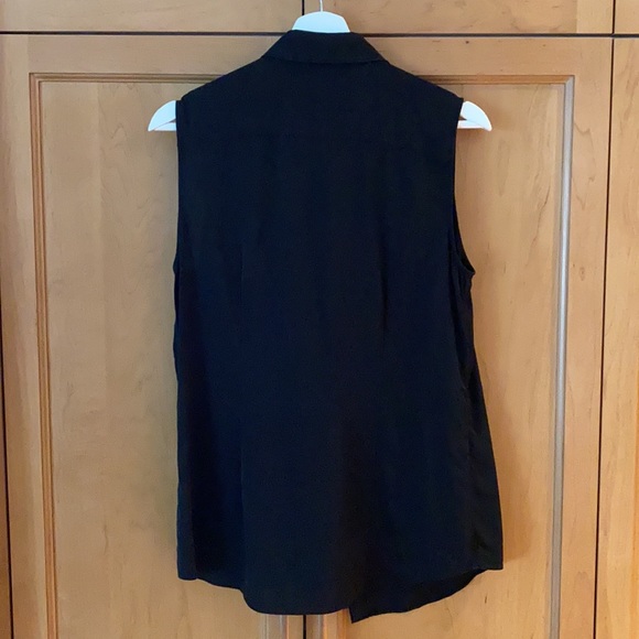 Theory silk button sleeveless collared blouse - Picture 5 of 7